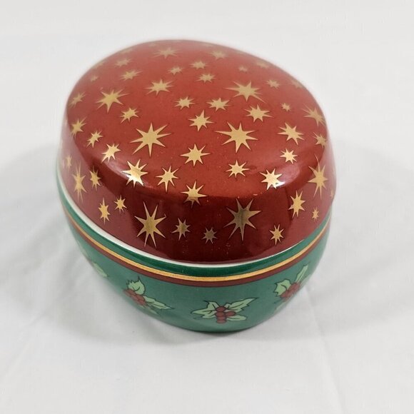 Mikasa Fine Porcelain Holiday Elegance Oval Covered Holiday Trinket Box NWT - Picture 14 of 17